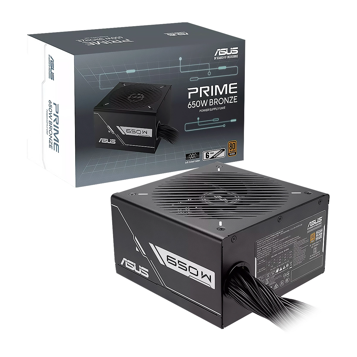 FUENTE DE PODER ASUS PRIME-650B-BLACK - 650 W - 80 PLUS BRONZE